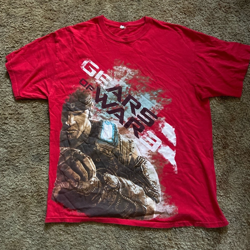 Gears Of War Microsoft Promo T-Shirt Rare Xbox Mens Size L GOW All Over Print